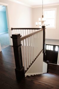 Custom Wood Staircase by Clarendon Hills Custom Home Builder