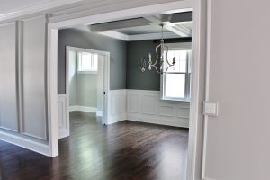 Coffered ceilings and half-wall paneling options from Clarendon Hills Custom Home Builder 